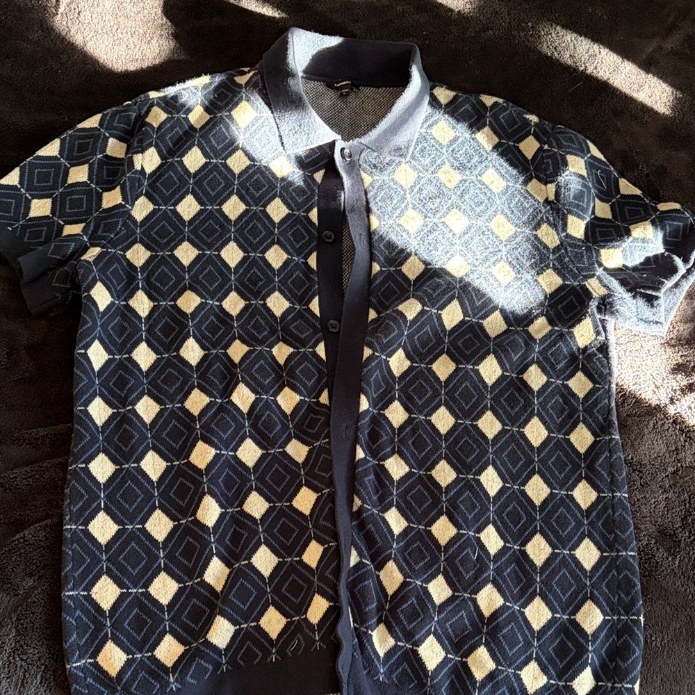 Express, Patterned, Men’s Medium, Button Up Sweater, Polo Shirt